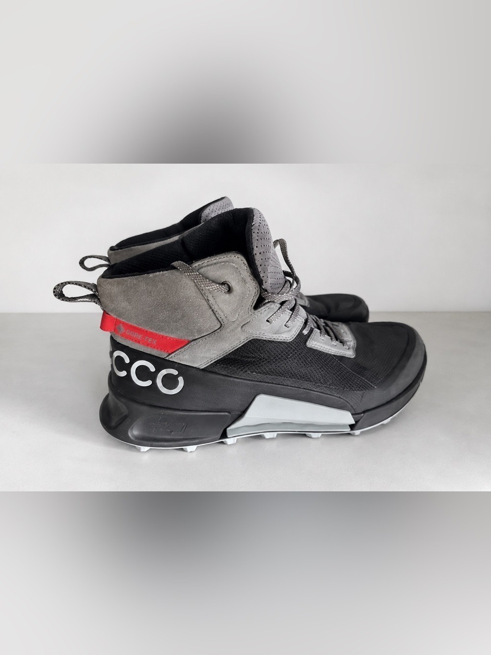 ECCO BIOM 2.1 Mid GORE-TEX Waterproof Hiking Boots Men US 12.5 EU 46 Black/Steel